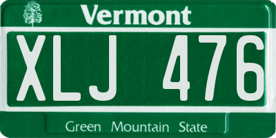 VT license plate XLJ476