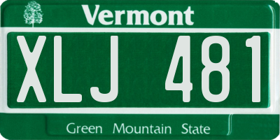 VT license plate XLJ481