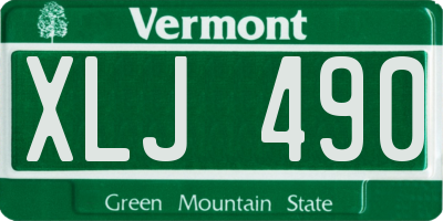 VT license plate XLJ490