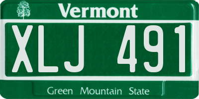 VT license plate XLJ491