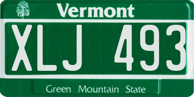 VT license plate XLJ493