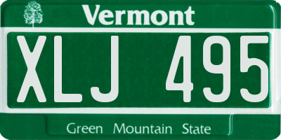 VT license plate XLJ495
