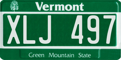 VT license plate XLJ497