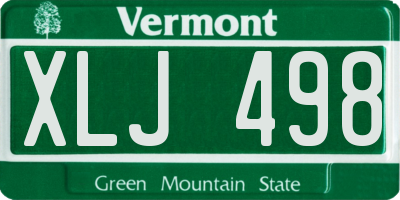 VT license plate XLJ498