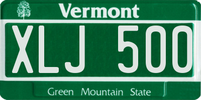 VT license plate XLJ500