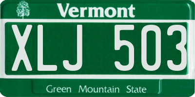 VT license plate XLJ503