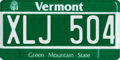 VT license plate XLJ504