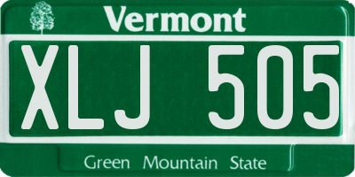 VT license plate XLJ505