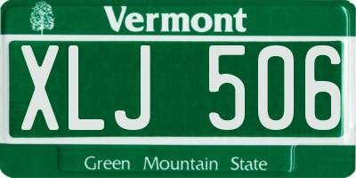 VT license plate XLJ506
