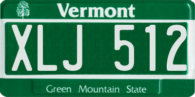 VT license plate XLJ512