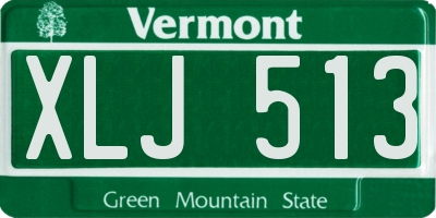 VT license plate XLJ513