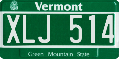 VT license plate XLJ514