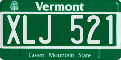 VT license plate XLJ521