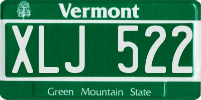 VT license plate XLJ522