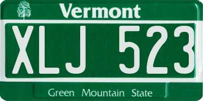 VT license plate XLJ523