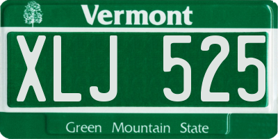 VT license plate XLJ525