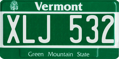 VT license plate XLJ532