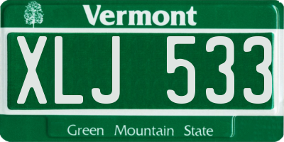 VT license plate XLJ533
