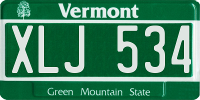 VT license plate XLJ534