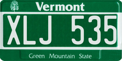 VT license plate XLJ535