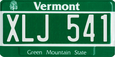 VT license plate XLJ541