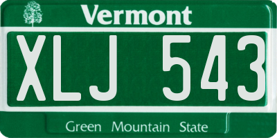 VT license plate XLJ543