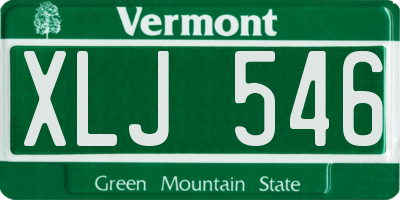 VT license plate XLJ546