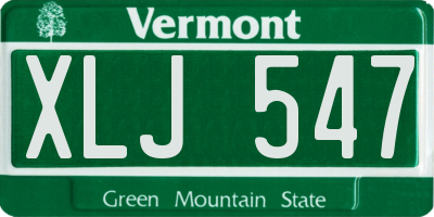VT license plate XLJ547