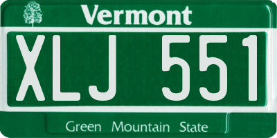 VT license plate XLJ551