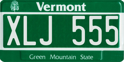 VT license plate XLJ555