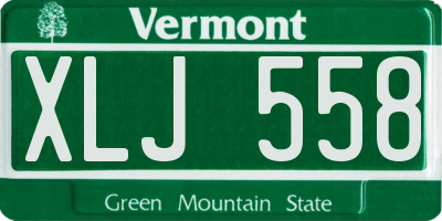VT license plate XLJ558