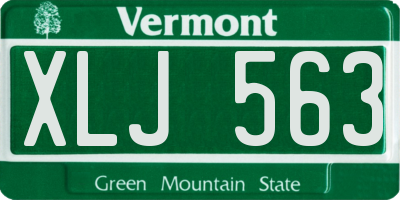 VT license plate XLJ563
