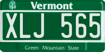 VT license plate XLJ565