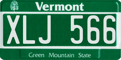 VT license plate XLJ566