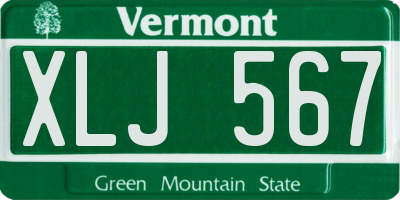 VT license plate XLJ567