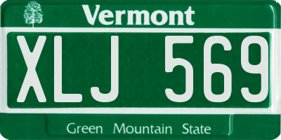 VT license plate XLJ569