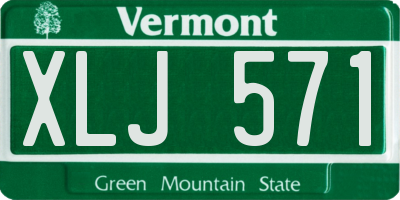 VT license plate XLJ571