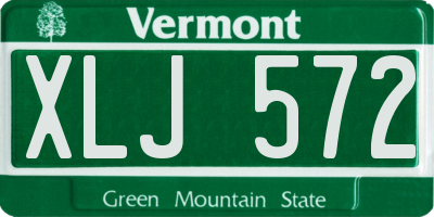 VT license plate XLJ572