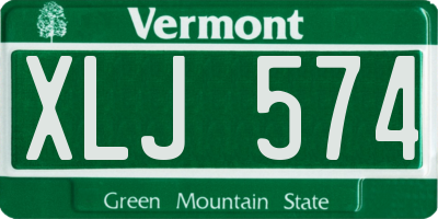 VT license plate XLJ574