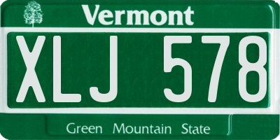 VT license plate XLJ578