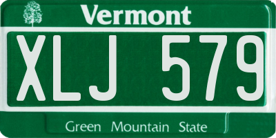 VT license plate XLJ579