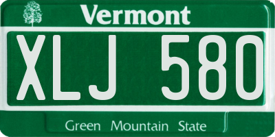 VT license plate XLJ580