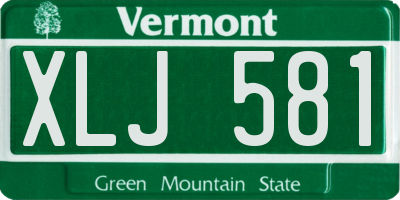 VT license plate XLJ581