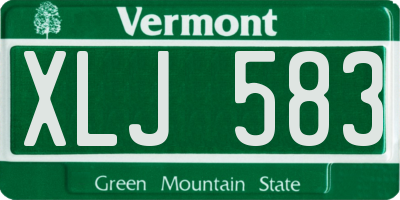 VT license plate XLJ583