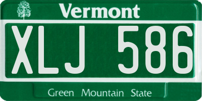 VT license plate XLJ586