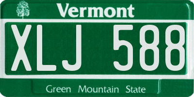VT license plate XLJ588