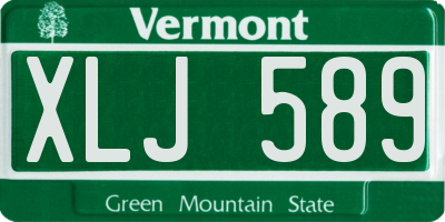 VT license plate XLJ589