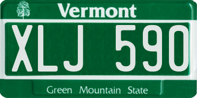 VT license plate XLJ590