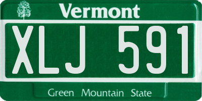 VT license plate XLJ591