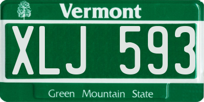 VT license plate XLJ593